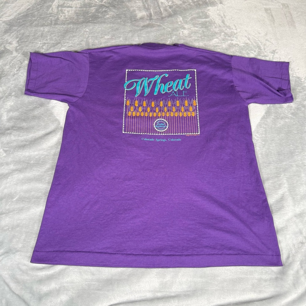 Vintage Judge Baldwins Wheat Ale T Shirt Mens XL Colorado Springs Purple 90s